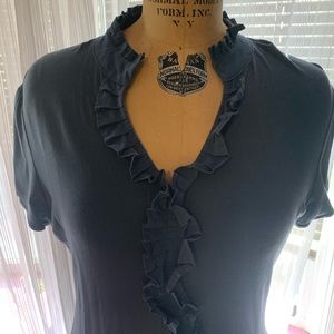 blouse with ruffle collar